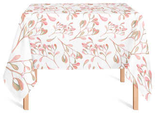 Watercolor Leaves And Berries Red 2 58x58 Tablecloth
