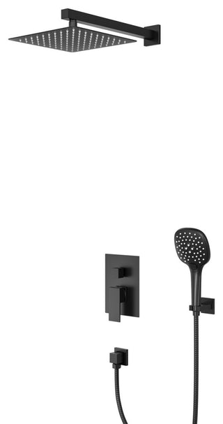 CRANACH CROZET 10-Inch Square Rain Shower System, Multifunction handshower, Matte Black
