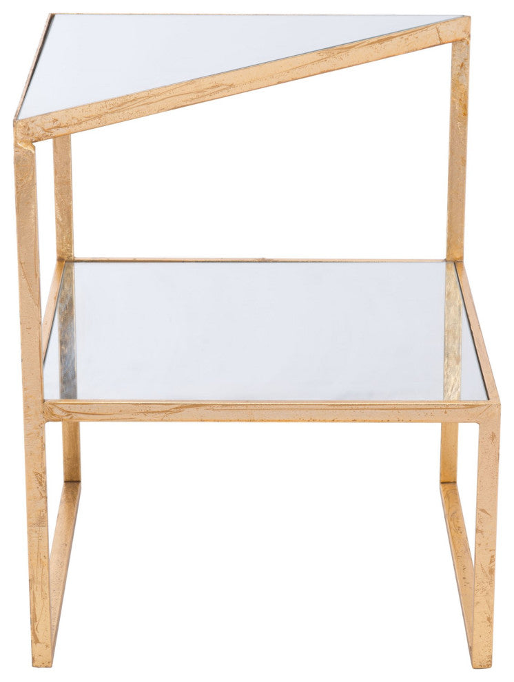 Sofa Side Table, Glass, Steel Metal, Gold, Living Lounge Cafe Lobby Hospitality