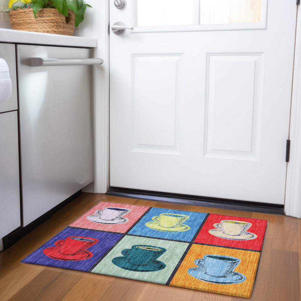 Addison Premium Washable Mayfield AMF165 Multi 1'8" x 2'6" Rug