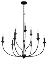 Southcrest Flat Matte Black 9 Light 2 Tier Chandelier Light