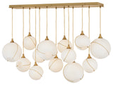 Hinkley Skye Large Thirteen Light Linear, Heritage Brass