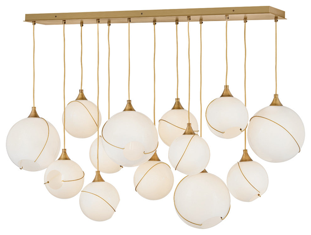 Hinkley Skye Large Thirteen Light Linear, Heritage Brass