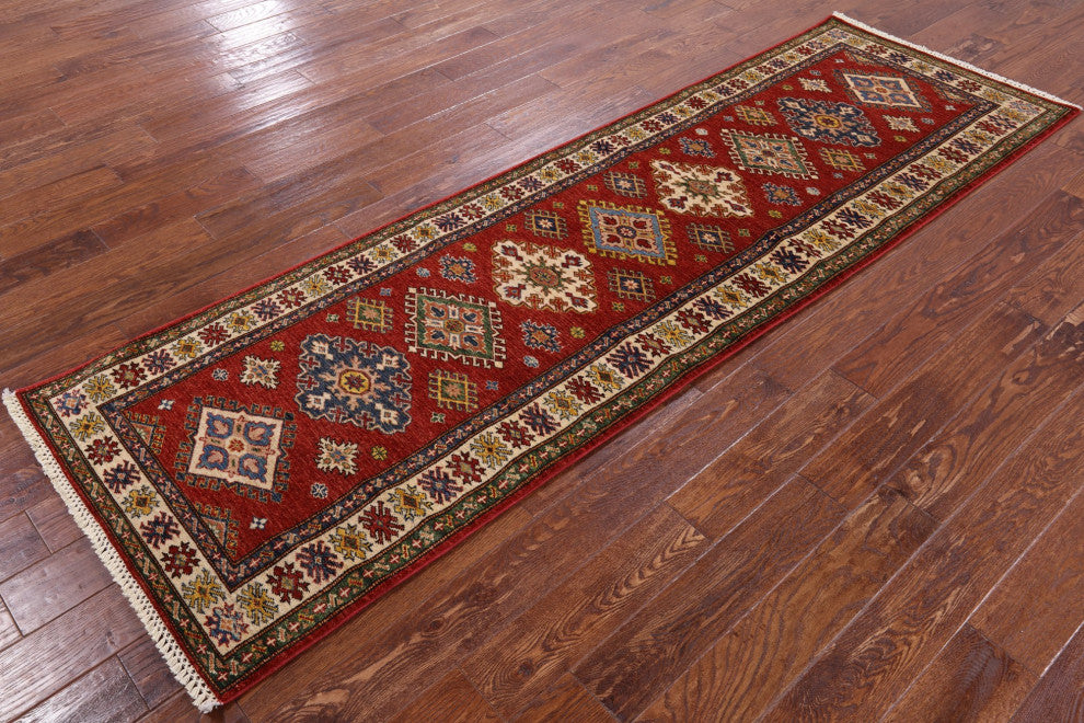 Runner Hand Knotted Super Kazak Wool Rug 2' 10" X 9' 2" Q4927