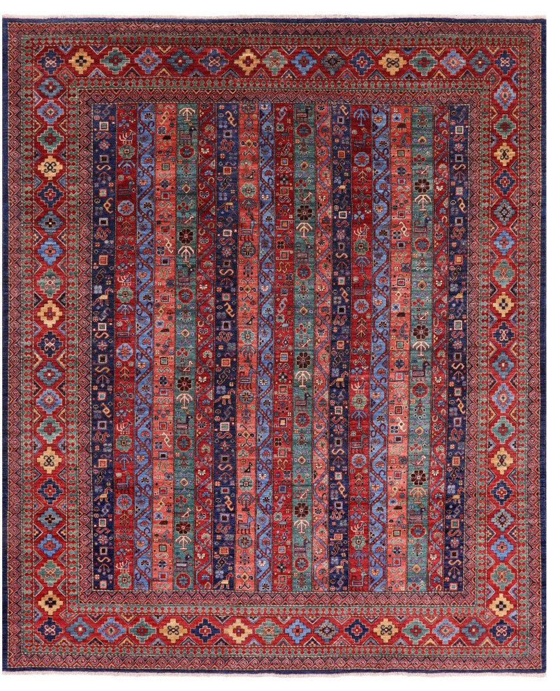 8' 0" X 9' 9" Persian Gabbeh Shall Hand Knotted Wool Rug Q5016