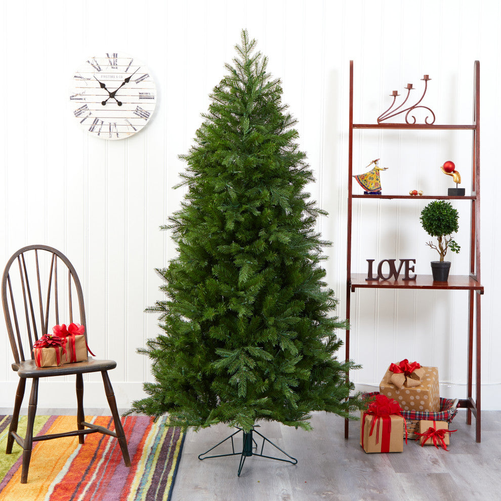 6' Vienna Fir Faux Xmas Tree With 400 Warm White Lights & 843 Bendable Branches