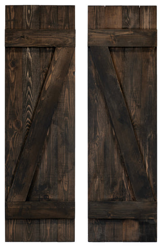 Z Board and Batten Exterior Shutters Pair, Slat Black, 84"
