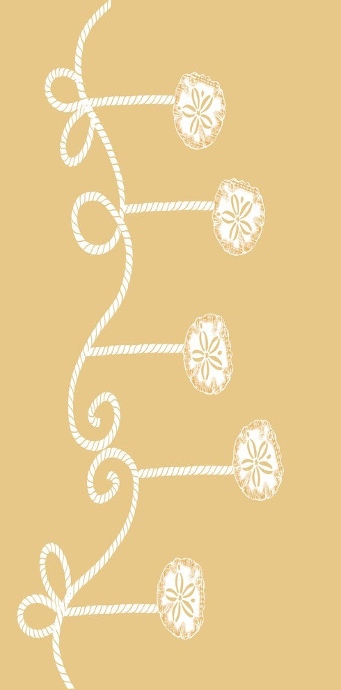 Sanddollar Ornaments Decorative Holiday Geometric Print Bath Towel, Gold