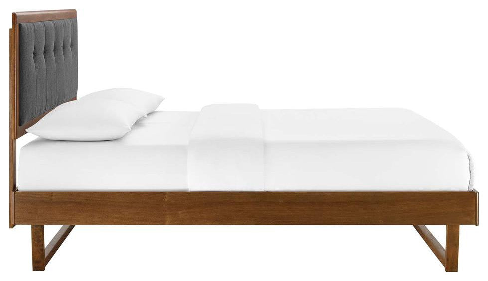 Willow King Wood Platform Bed With Angular Frame