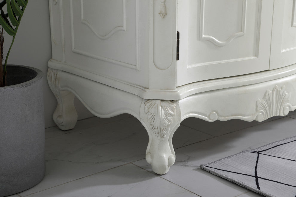Bathroom Vanity, Antique White, 72", Double Sink
