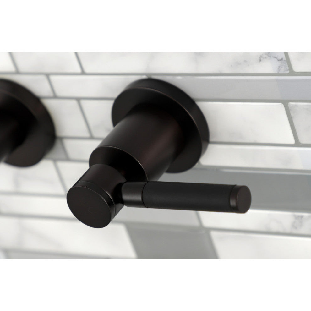 Kingston Brass KS8125DKL 2-Handle Wall Mount Bathroom Faucet, Oil Rubbed Bronze