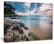 "Gloomy Tropical Sunset Beach" Extra Large Seascape Art Canvas, 40"x30"