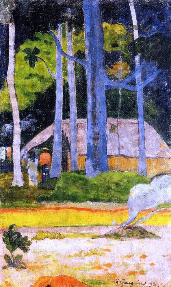 Paul Gauguin A Cabin under the Trees, 18"x27" Wall Decal