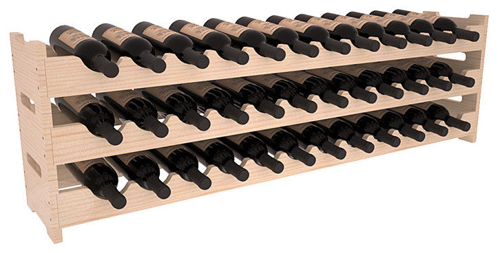 36-Bottle Scalloped Wine Rack, Pine, Satin Finish