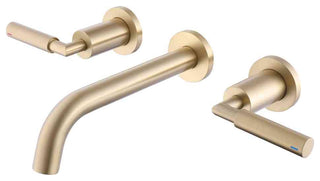 Wall Mounted Dual Handles Bathroom Faucet-Includes Rough-in Valve