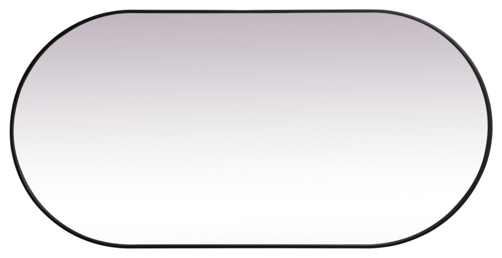 Home Living Metal Frame Oval Mirror 36x72 Inch, Black