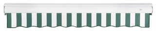 Awntech 20x10' Full Cassette Left Motor Acrylic Retractable Awning, Forest/White