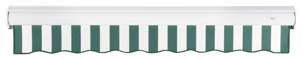 Awntech 20x10' Full Cassette Left Motor Acrylic Retractable Awning, Forest/White