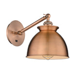 Ballston Adirondack 1-Light 8" Sconce-Arm Adjusts Up/Down, Antique Copper