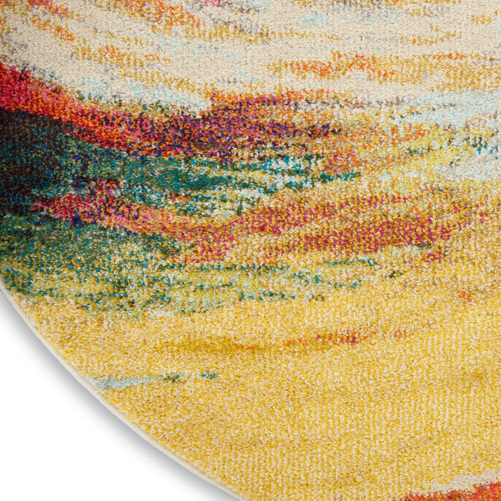 Nourison Home 5'' Round Celestial Multi-Color Colorful Area Rug