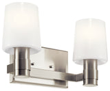 Adani 14.5" 2 Light Vanity With Opal Glass, Brushed Nickel