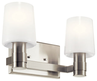 Adani 14.5" 2 Light Vanity With Opal Glass, Brushed Nickel