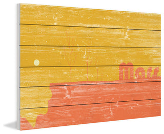 "Mars" Painting Print on White Wood