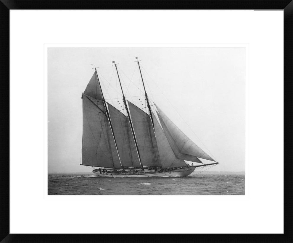 "The Schooner Karina at Sail, 1919" Framed Digital Print by Edwin Levick, 24x20"