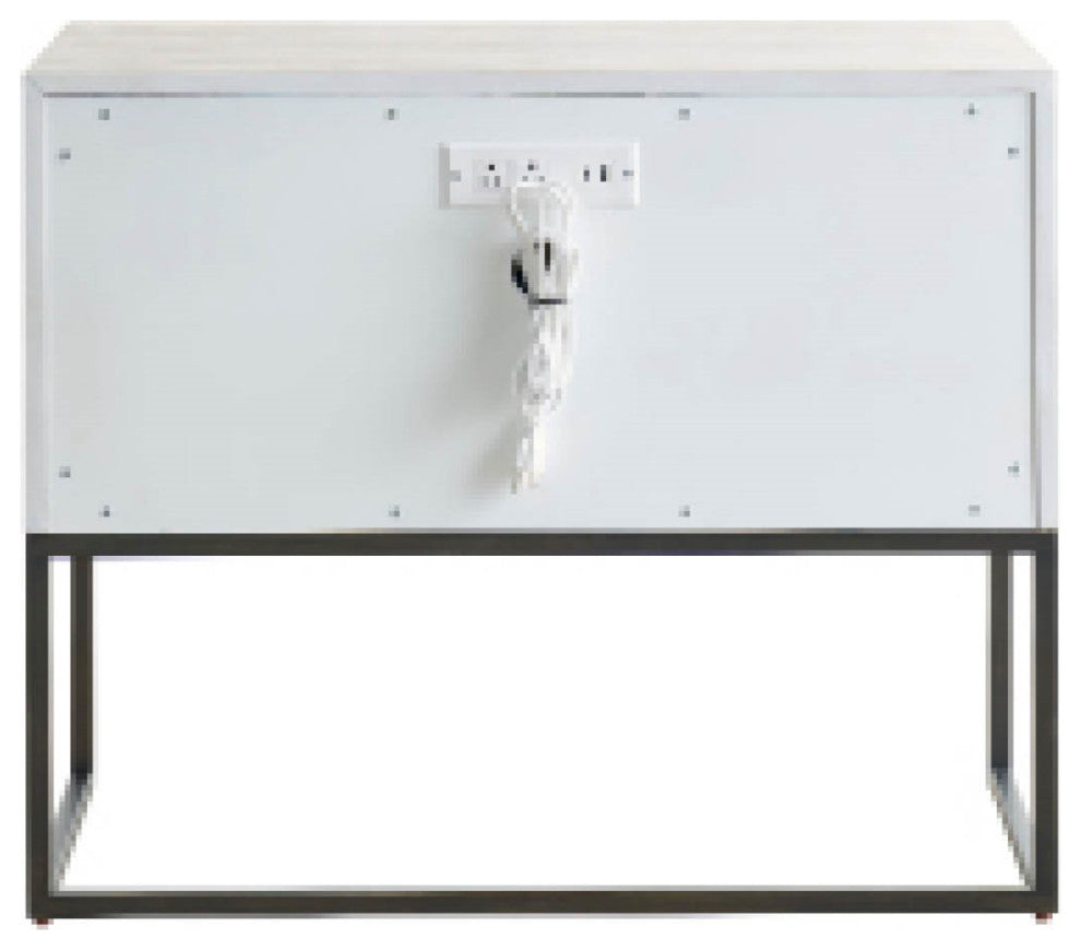 River Rock Metal Base Nightstand