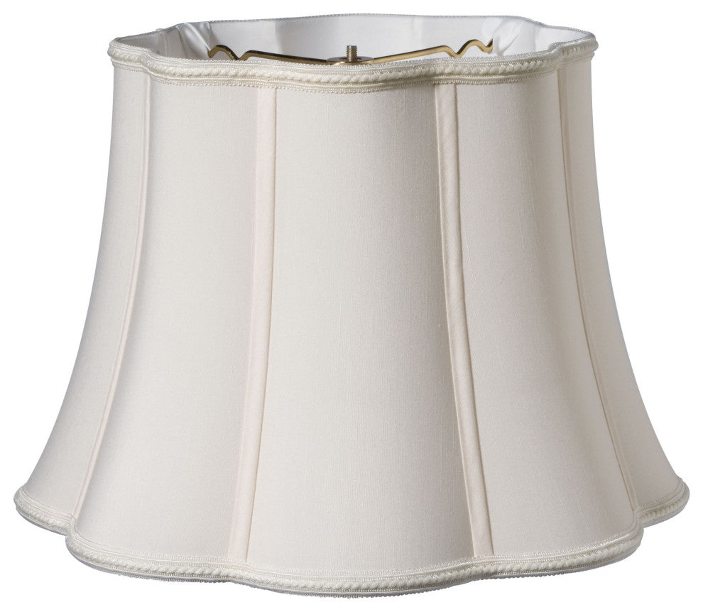 14" Cream Melon Scallop Paperback Shantung Lampshade