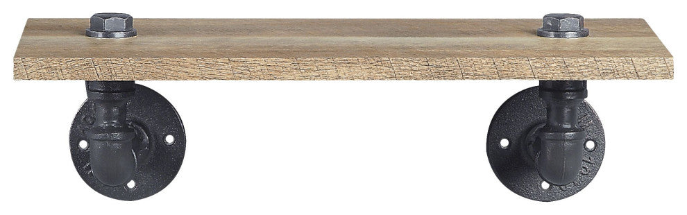 ACME Brantley Wall Rack With 1 Shelf, Oak and Sandy Black Finish
