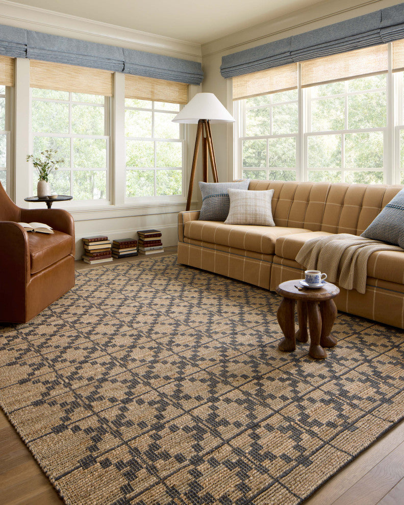Chris Loves Julia x Loloi Judy Natural / Graphite 18" x 18" Sample Rug