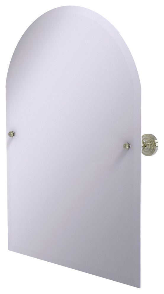 Frameless Arched Top Tilt Mirror with Beveled Edge, Polished Nickel