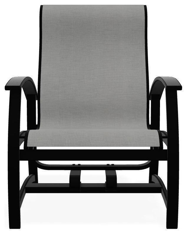 Belle Isle Sling Outdoor Hidden Motion Lounge Chair, Alloy/Black