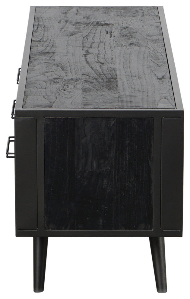 Nordic Mindi Rattan TV Dresser 3 Drawers, 63"