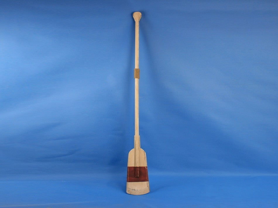 Wooden Rustic Manhattan Beach Squared Rowing Oar With Hooks, 50''