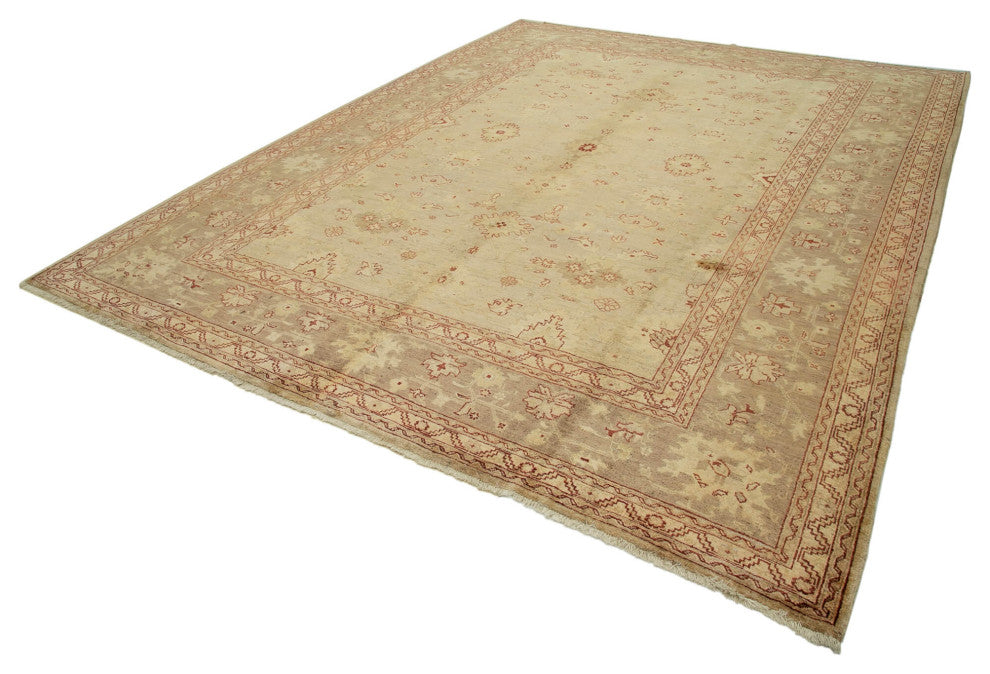 Rug N Carpet - Handwoven Oriental 9' 0" x 11' 9" Unique Oushak Area Rug