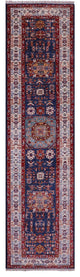 2' 7" X 10' 2" Super Kazak Geometric Hand Knotted Wool Runner Rug Q11235