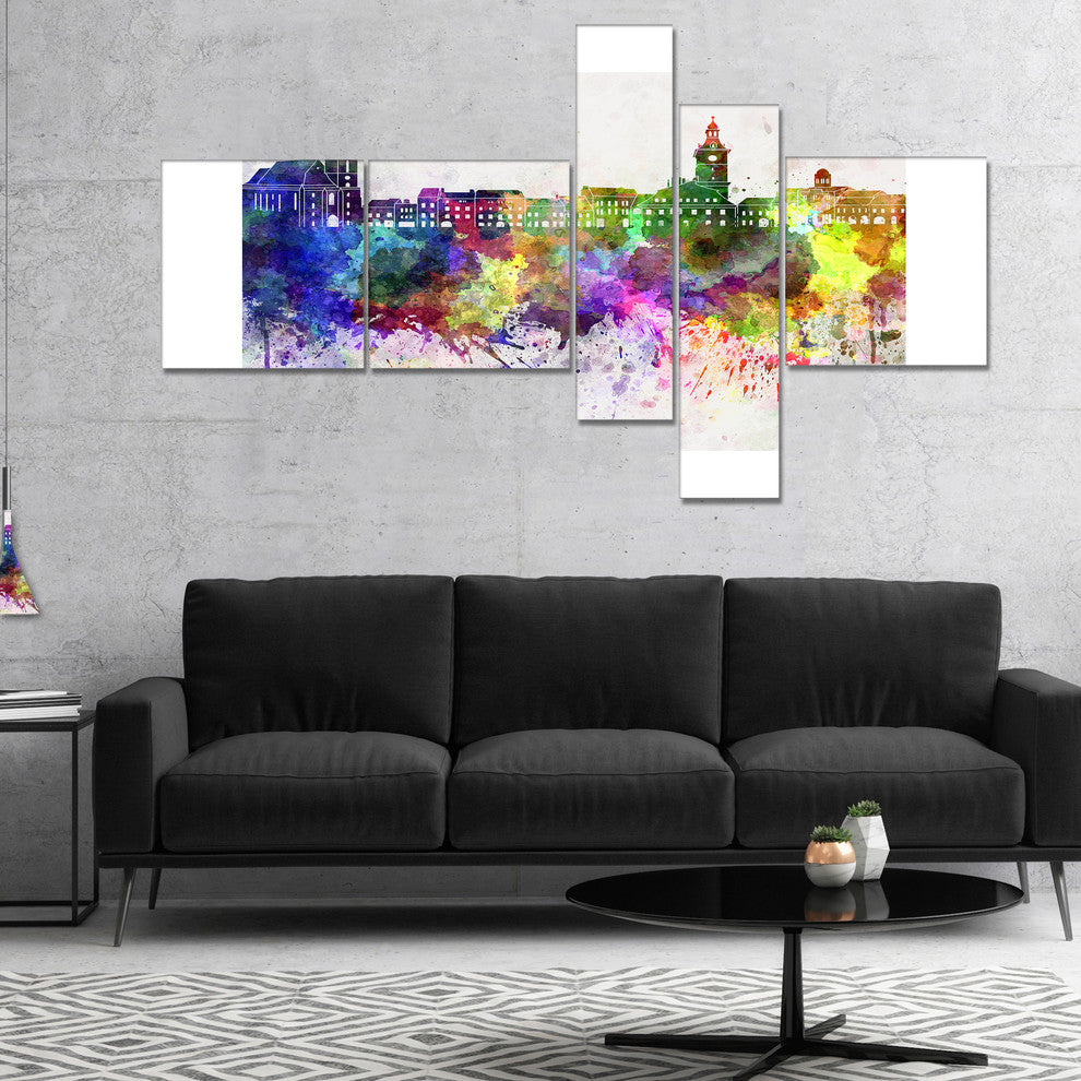 Brasov Skyline, Cityscape Canvas Artwork Print, 60"x32", 5 panels