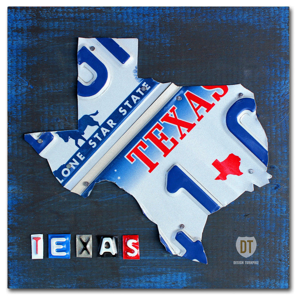 "Texas License Plate Map" Canvas Art by Design Turnpike