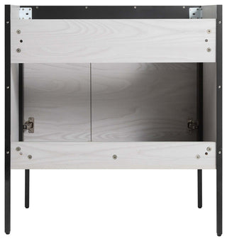 Oakville Bath Vanity, Ceramic Sink, Mild Grey Oak, 30 Inch, Black Hardware
