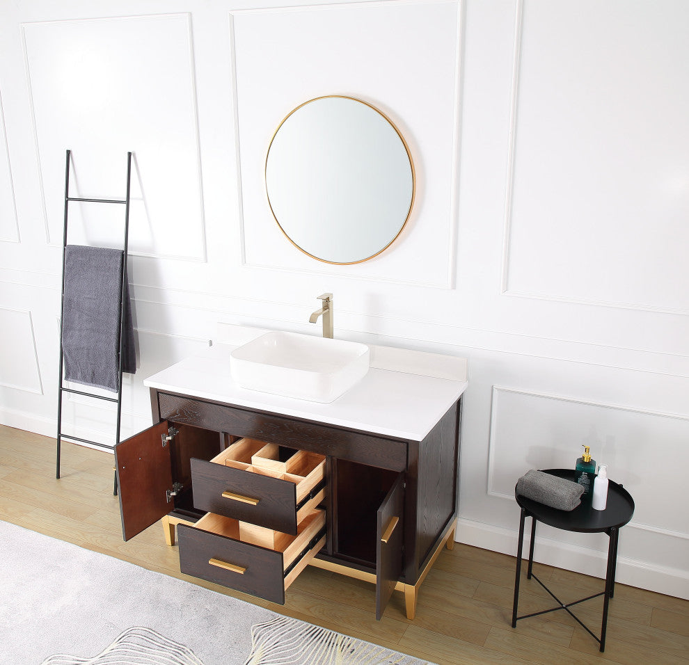 48" Tennant Brand Modern Style Beatrice Vessel Sink Bathroom Vanity