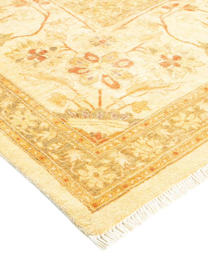 Muhammad, One-of-a-Kind Hand-Knotted Area Rug, Ivory, 8'' 1"x10'' 8"