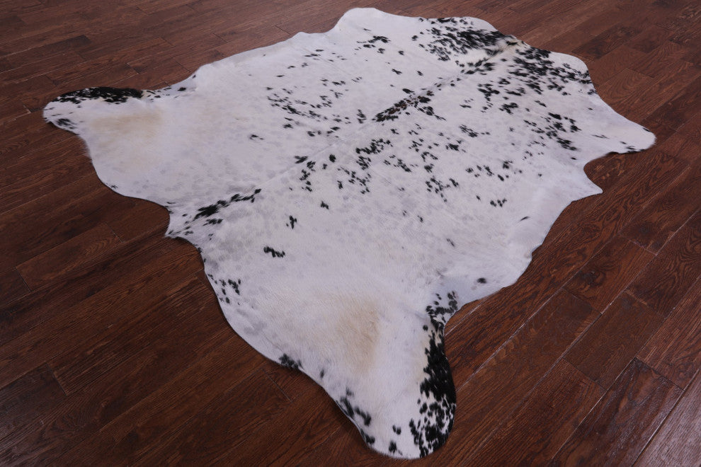 Salt and Pepper Natural Cowhide Rug 6' 10" X 6' 9" C2238
