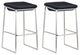 Set of Two Dark Gray and Stainless Indented Barstools