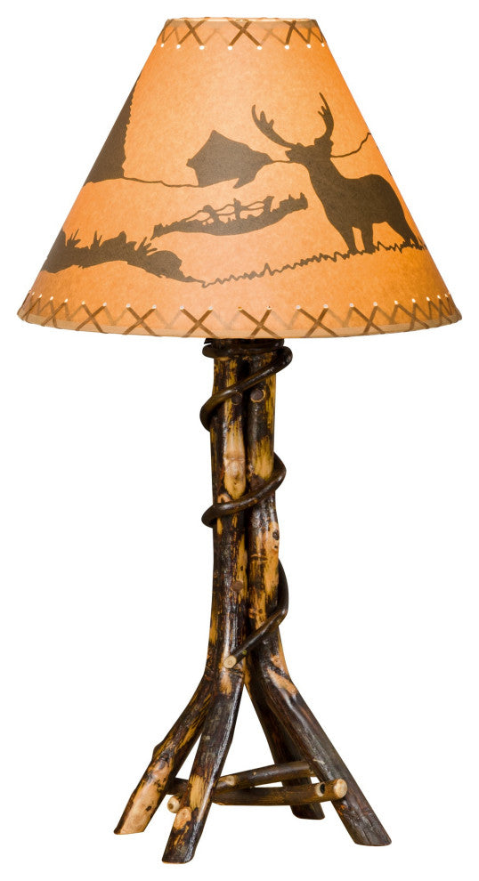 Hickory Split Log Table Lamp