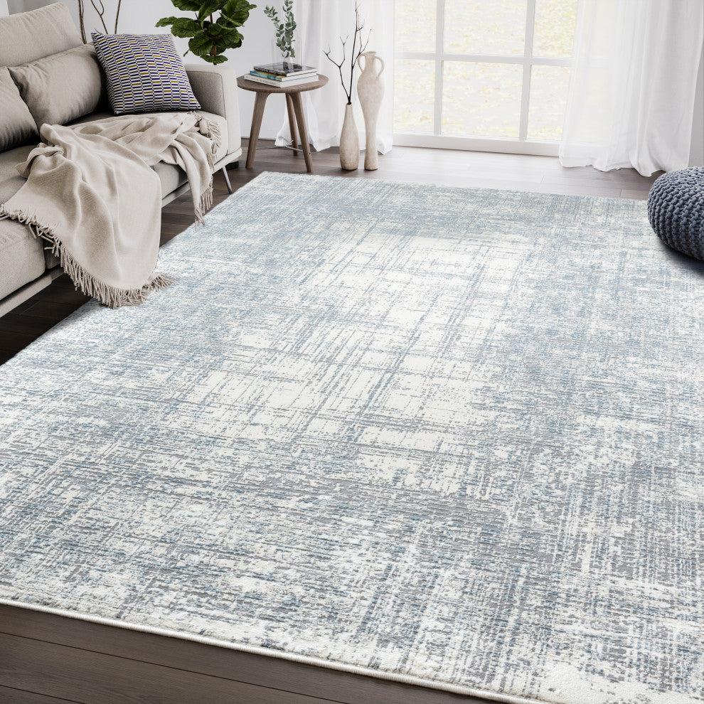 Aspen Collection ASP100A Contemporary Gray Hatching Area Rug