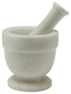 Asclepius Collection Pearl White Marble Small Mortar and Pestle Set