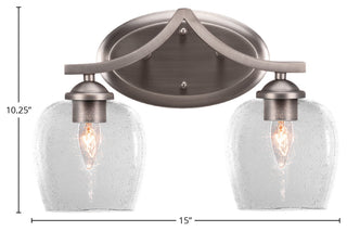 Zilo 2 Light Bath Bar Shown, Graphite Finish With 6" Clear Bubble Glass