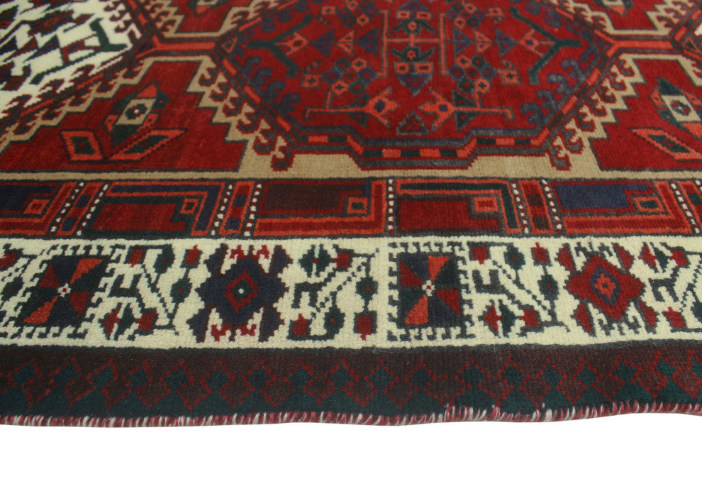 Fine Vintage Distressed Cadi Red/Ivory Runner, 3'2x10'10